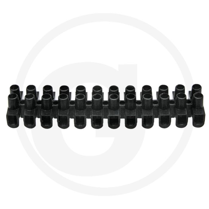 Klemrail voor doppen 12 polen 1,5 mm² Zwart