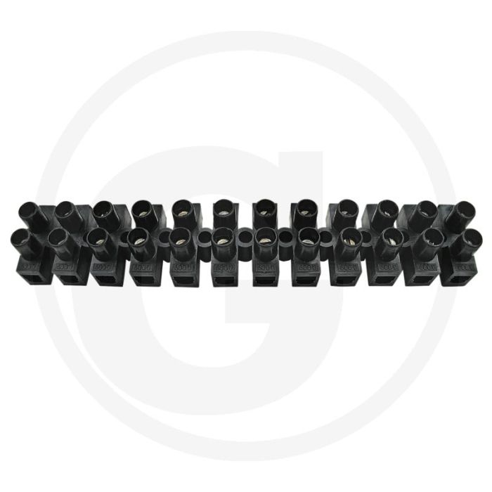 Klemrail voor doppen 12 polen 2,5 mm² Zwart