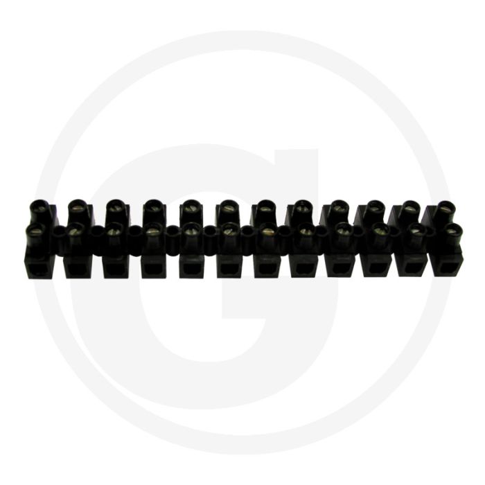 Klemrail voor doppen 12 polen, 6 mm², zwart