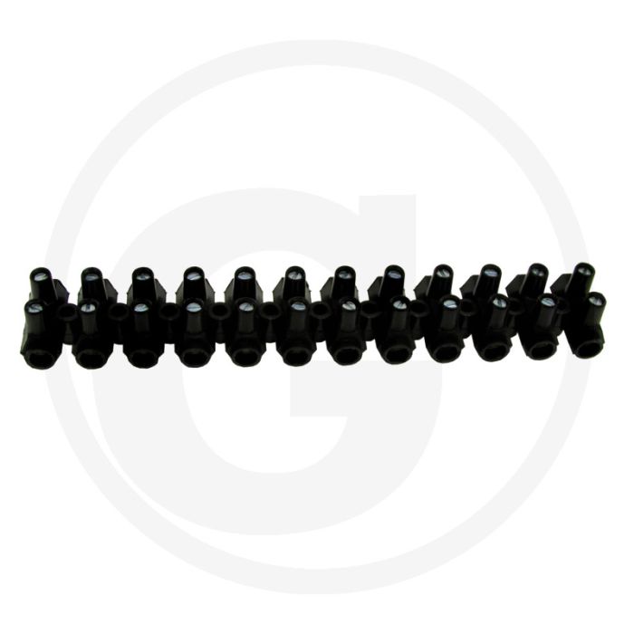 Klemrail voor doppen 12 polen 16mm² Zwart