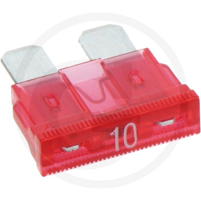 Steekzekeringen, standaard, met waarschu (32 volt maximaal / 10 A | rood | VPE 10)
