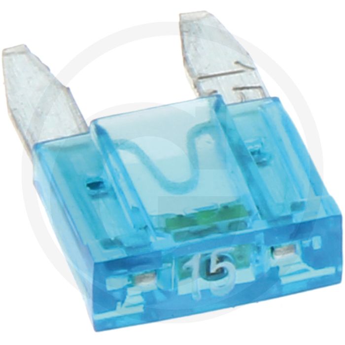 Steekzekeringen, Mini, met waarschuwings (32 volt maximaal / 15 A | blauw | VPE 10 | blister)