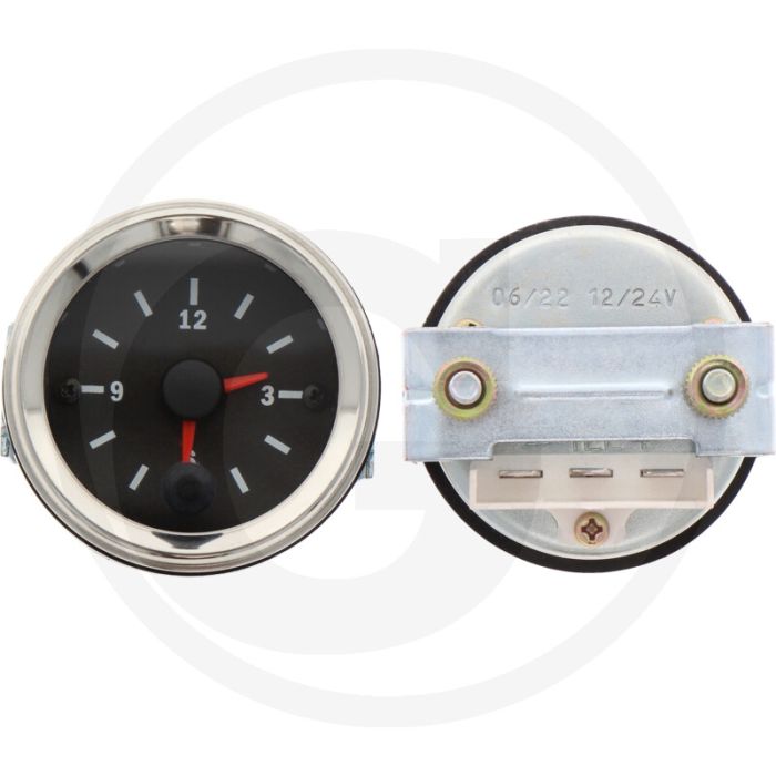 Uur (Verchroomde ring 12 V Ø: 52 mm)