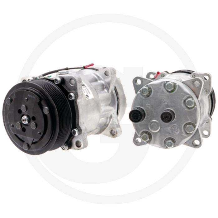 Aircocompressor 12V R134a PAG46 8-groeven Poelie Ø119mm