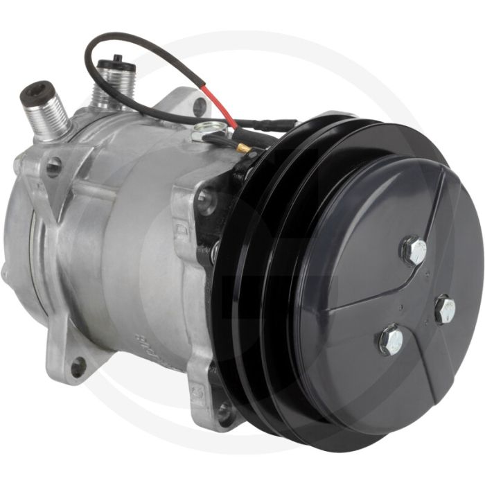 Aircocompressor 12V R134a PAG46 Ø152mm 2‑groeven