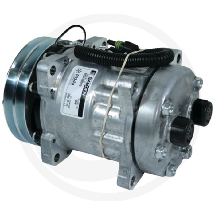 SANDEN Aircocompressor 12V R134a Poelie Ø132mm 2-groeven