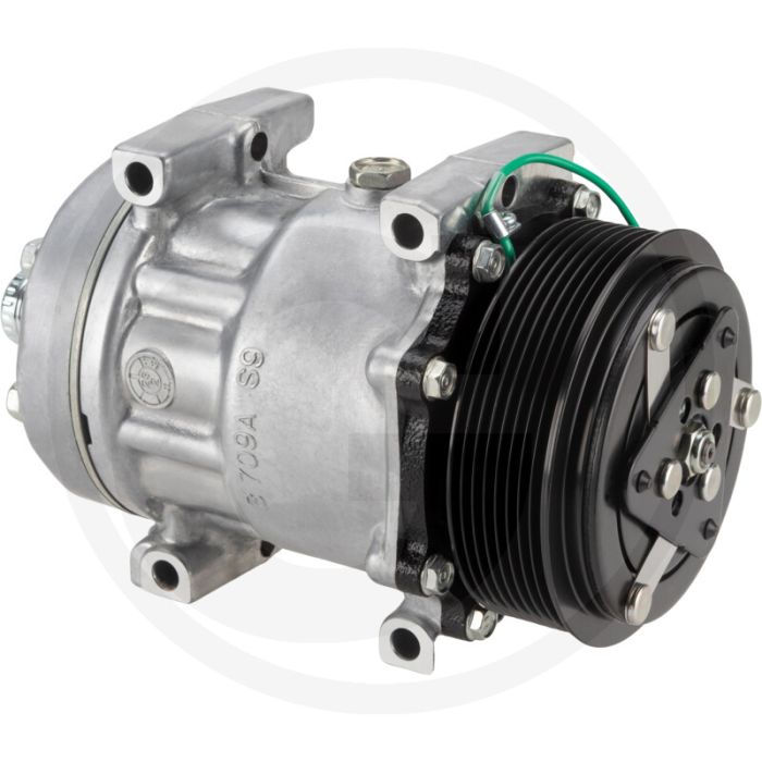 Aircocompressor 24V R134a Poelie 119mm 8-groeven