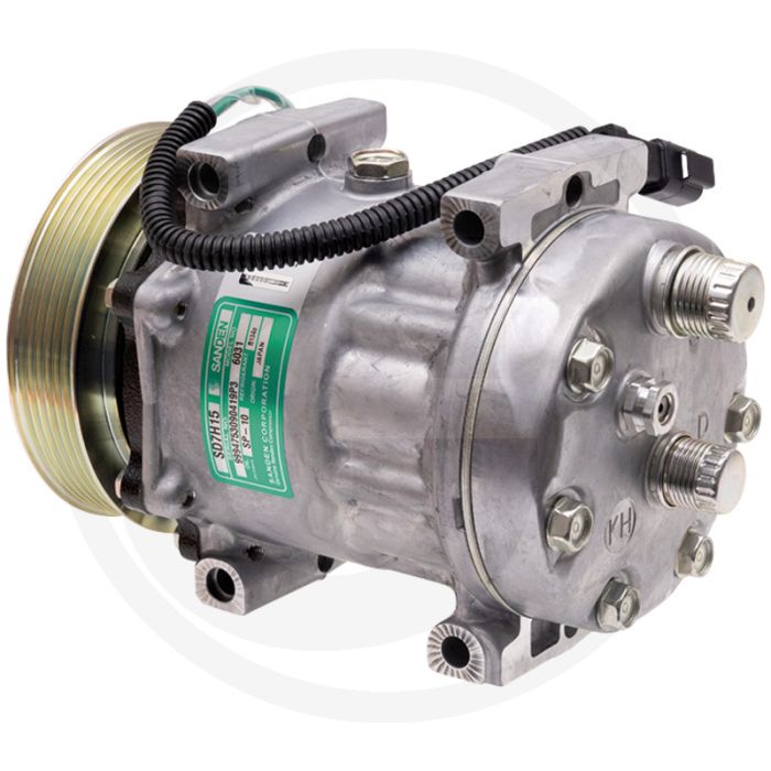 SANDEN Aircocompressor 24V R134a Ø125mm 6-groeven