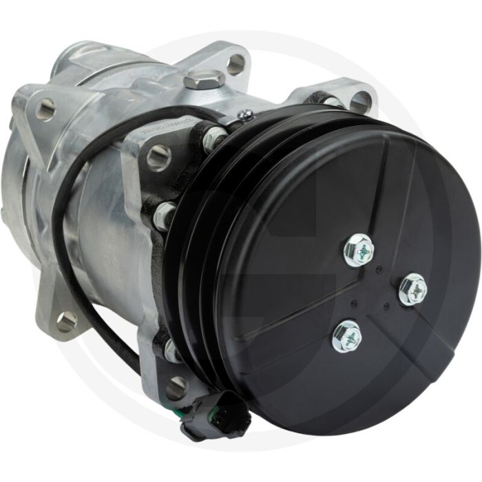 Aircocompressor 24V R134a PAG46 Poelie Ø132mm A2 Groeven EM Aansluiting