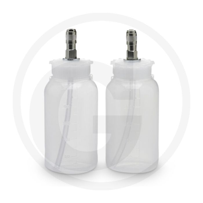 WAECO Oel- u. UV-Universalflaschensatz – 2×250 ml kunststofflessen voor ASC-serviceapparatuur