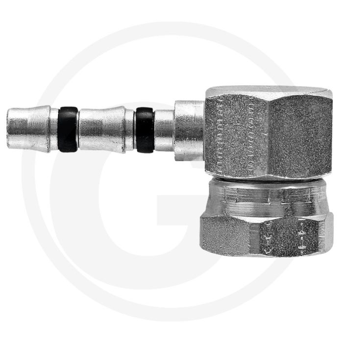 Manuli Koppeling 90° kort IG 7/8”-14-UNF 12 DN16 F-aansluiting