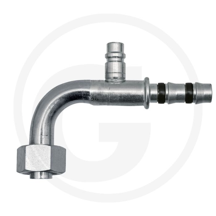 Manuli Koppeling 90° IG 7/8”-14-UNF 10 met LPV – Gr.12 (5/8”) DN16 F-Aansluiting