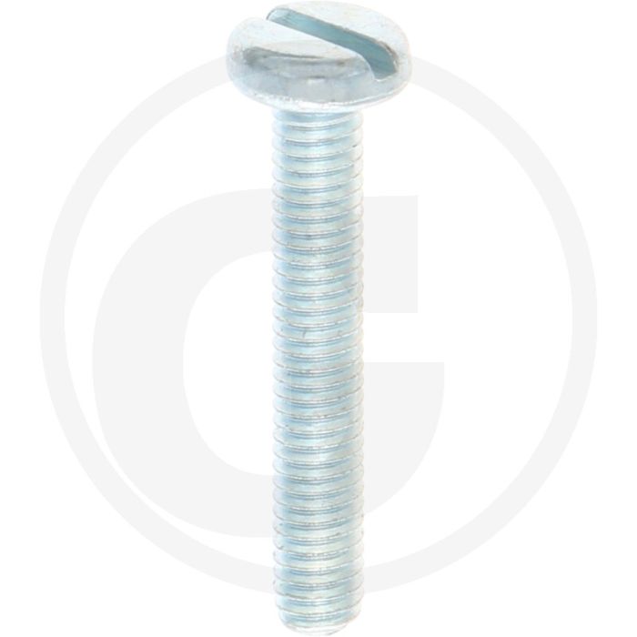 VPE200 pancilinderkopschroef M4x25 DIN85 staal 4.8 gegalvaniseerd zaagsnede