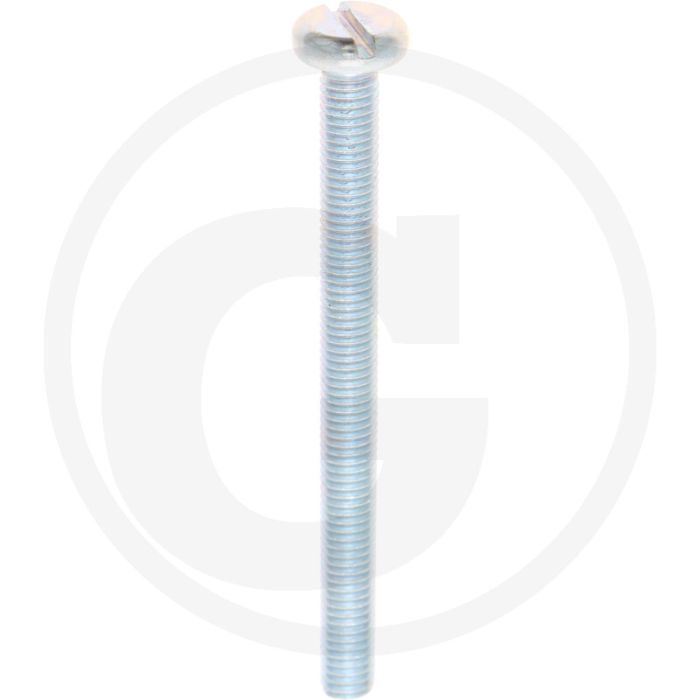 VPE200 pancilinderkopschroef M5x60 DIN85 staal 4.8 gegalvaniseerd zaagsnede