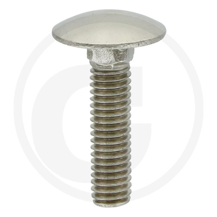 Slotbout M6 x 25, DIN 603, Roestvrijstaal (V2A), Platte ronde kop
