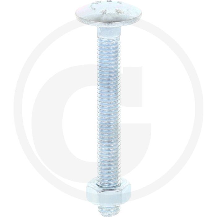 VPE50 slotbouten M6x50 DIN 603 gegalvaniseerd staal 4.6 platte ronde kop