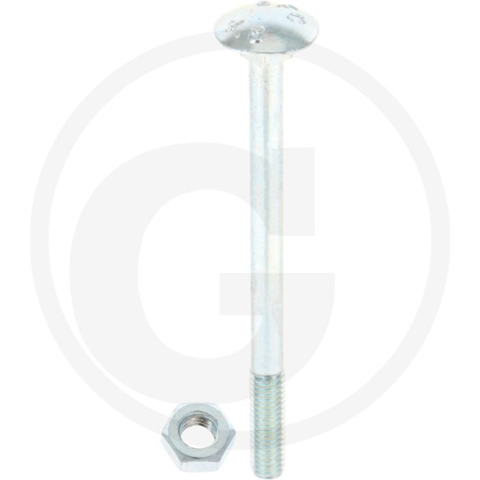 VPE50 slotbouten M6x80 DIN 603 staal 4.6 gegalvaniseerd platte ronde kop