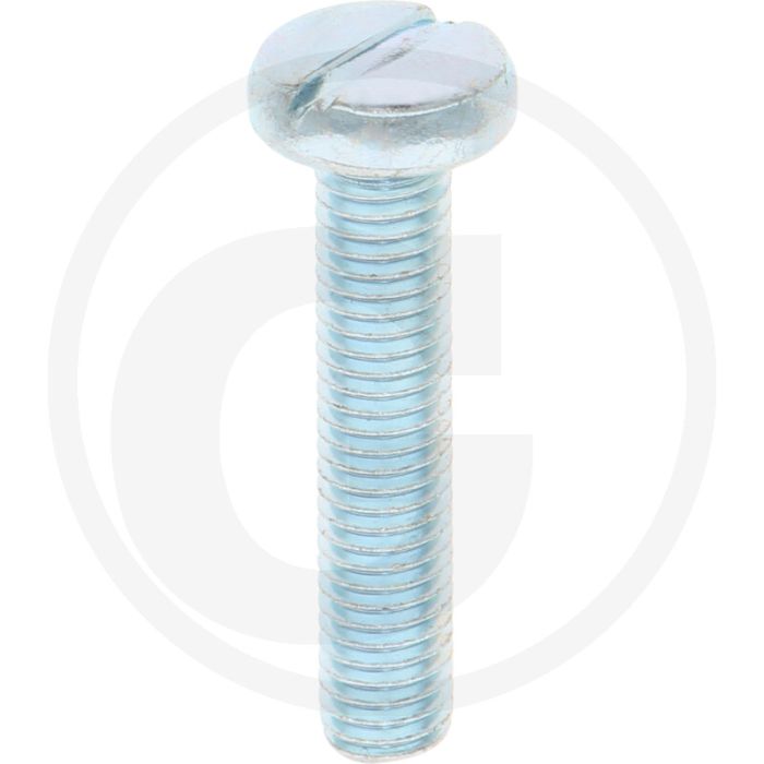 VPE100 pancilinderkopschroef M8x40 DIN85 staal 4.8 gegalvaniseerd zaagsnede