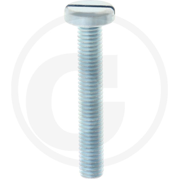 VPE100 pancilinderkopschroef M8x50 DIN85 staal 4.8 gegalvaniseerd zaagsnedekop