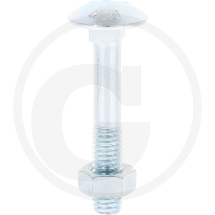VPE50 slotbouten M8x50 DIN 603 staal 4.6 gegalvaniseerd platte ronde kop