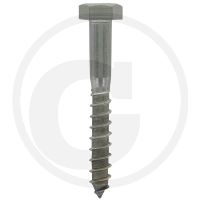 VPE100 houtdraadbouten M8x60 DIN 571 RVS (V2A) Buitenzeskantkop