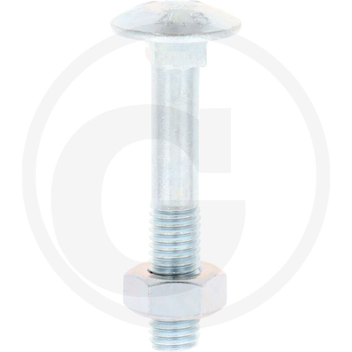 VPE50 slotbouten M10x60 DIN 603 staal 4.6 gegalvaniseerd platte ronde kop