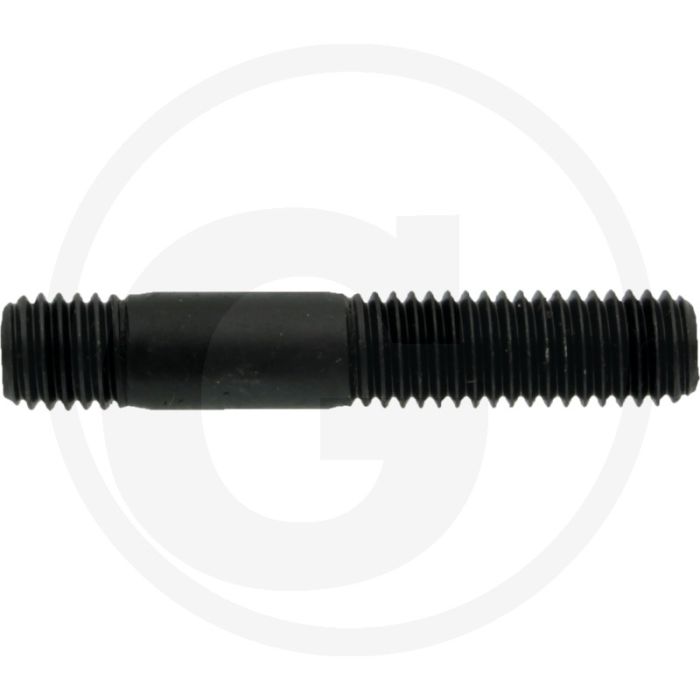 Tapeind DIN 939 M10 x 45 staal 8.8 zwart metrische schroefdraad RH