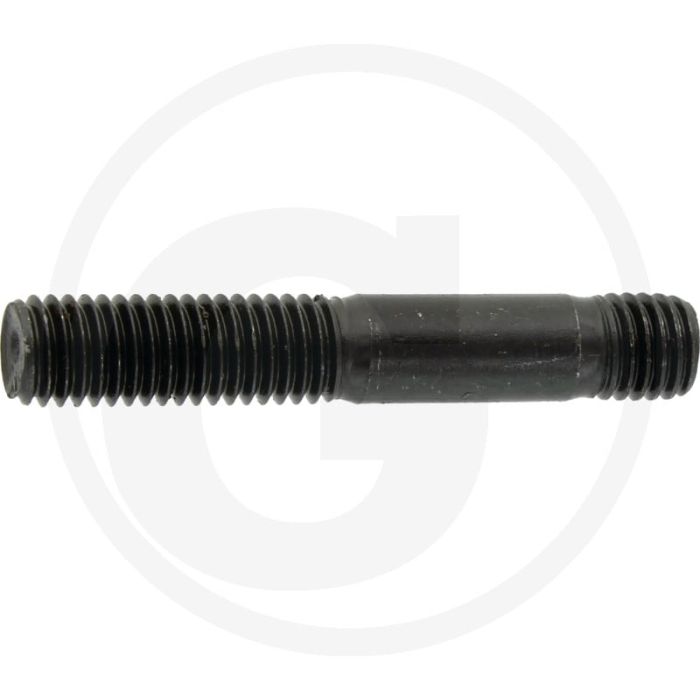 Tapeind DIN 939 M10 x 50 staal 8.8 zwart metrische schroefdraad RH