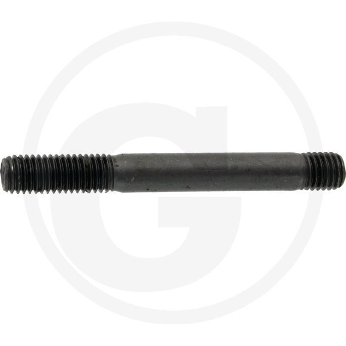 Tapeind DIN 939 M10 x 75 staal 8.8 zwart metrische schroefdraad RH