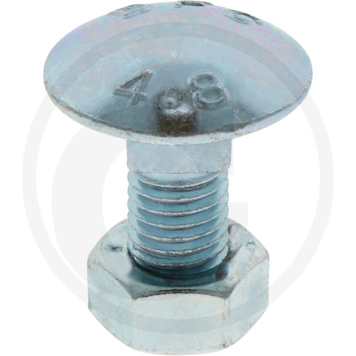 Slotbouten DIN 603 M12 staal 4.6 gegalvaniseerd lengte 30 mm platte ronde kop