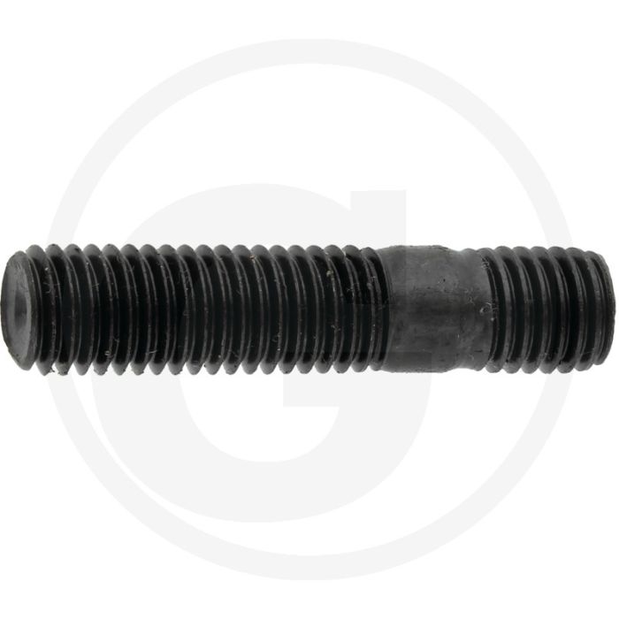 Tapeind DIN 939 M12 x 40 staal 8.8 zwart metrische schroefdraad RH