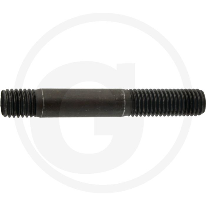 Tapeind DIN 939 M12 x 70 staal 8.8 zwart metrische schroefdraad