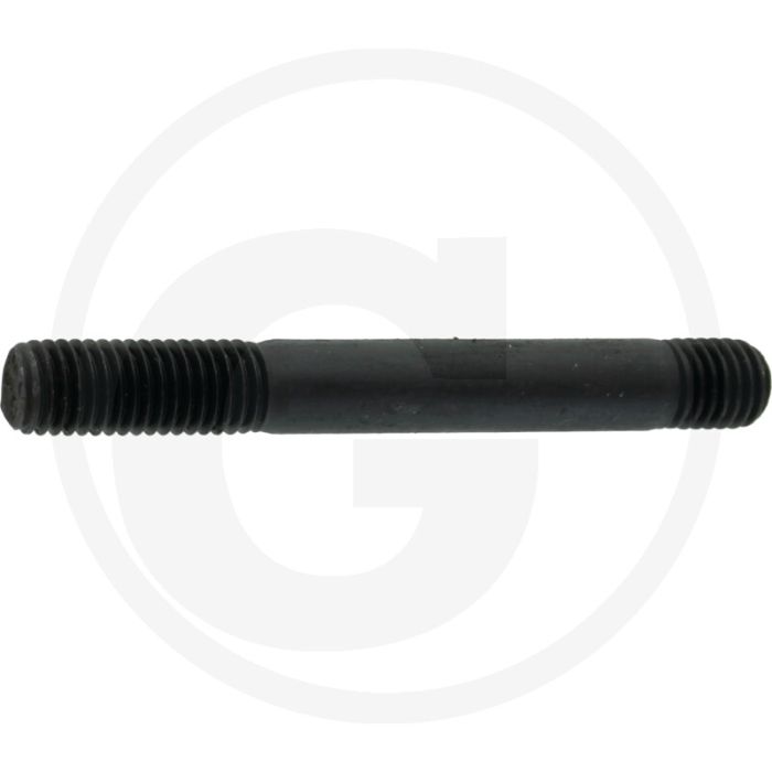Tapeind DIN 939 M12 x 85 staal 8.8 zwart metrische schroefdraad RH