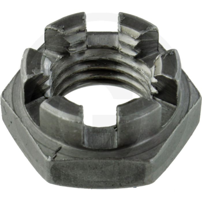 Kroonmoer DIN 937 M12 staal – borgmoer met spoed 1,5 mm