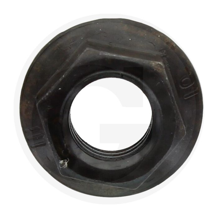 Flensmoer M12 x 1,75 DIN 88934 Staal 10.9 Zwart Met tanden