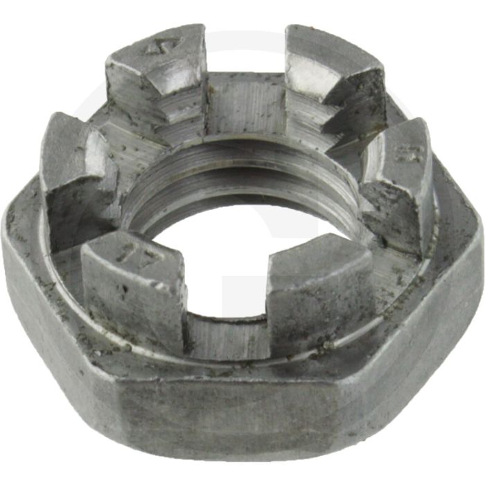 Kroonmoer DIN 937 M12 staal – met borgfunctie, spoed 1.75 mm