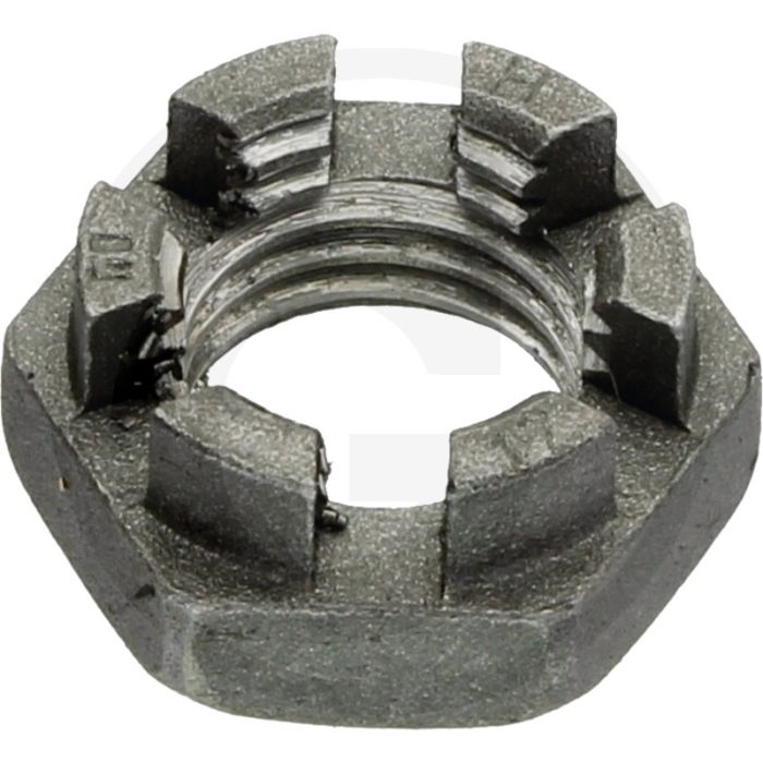 Kroonmoer DIN 937 M16 staal – met borging, spoed 2 mm