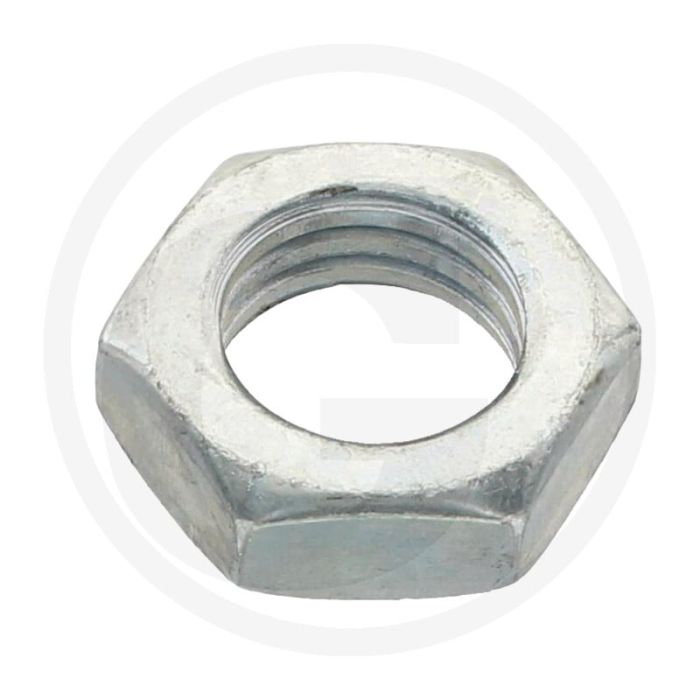 Zeskantmoer DIN 936 / 439 M18 staal, laag model gegalvaniseerd