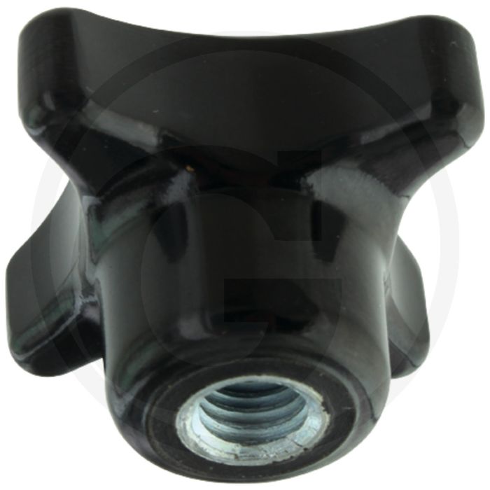 Kruisknop M8 DIN 6335 zwart Ø40 mm met draadbus