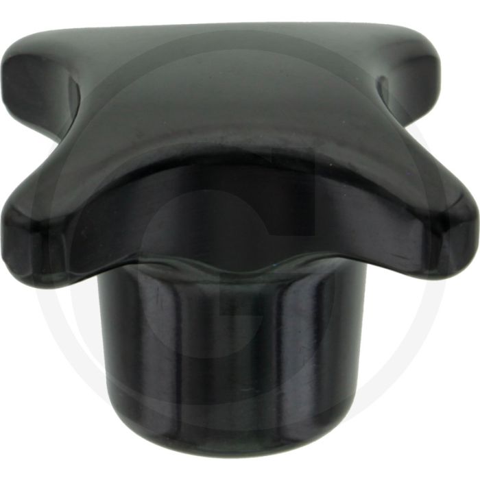 Kruisknop M12 DIN 6335 Zwart Ø63 mm Met draadbus