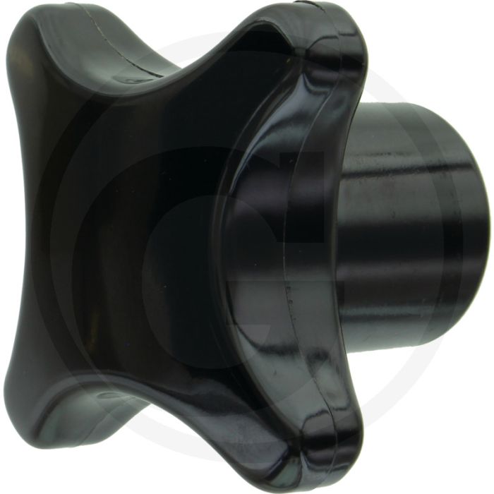 Kruisknop M16 DIN 6335 Zwart Ø80mm Met draadbus
