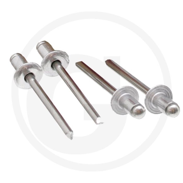 VPE500 blindnieten met platte kop 4,8x10 AL/VA DIN 7337