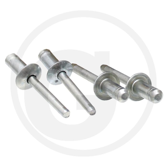 VPE250 blindnieten met platte kop 6,4x12 ST/ST klembereik 4,8-6,8 mm