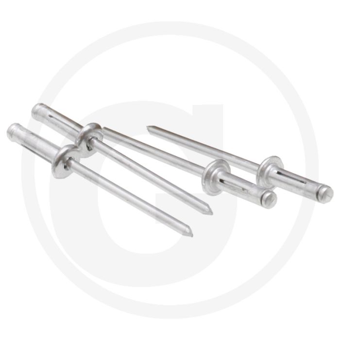 VPE500 blindnieten met platte kop 4x13,6 AL/AL klembereik 1,0-3,0 mm