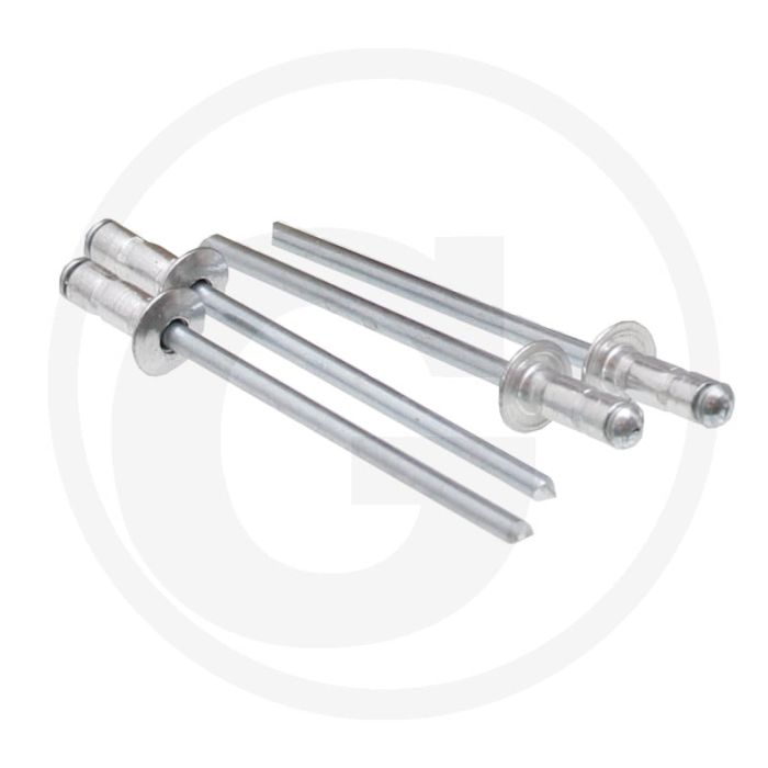VPE500 blindnieten met platte kop 4x16,9 AL/ST klembereik 6,0-12,5 mm