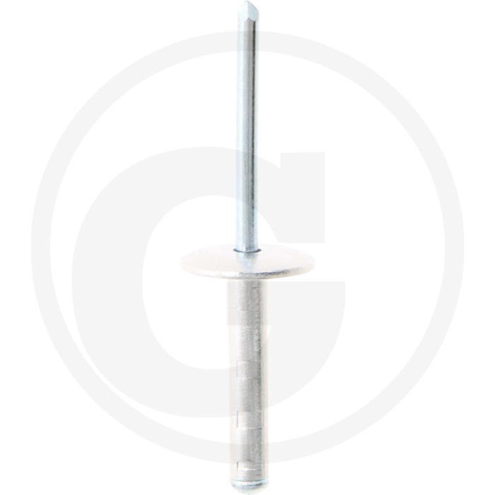 VPE 250 blindnieten met grote kop 4,8 x  AL/ST 24,8 mm klembereik 12,7-19,8 mm