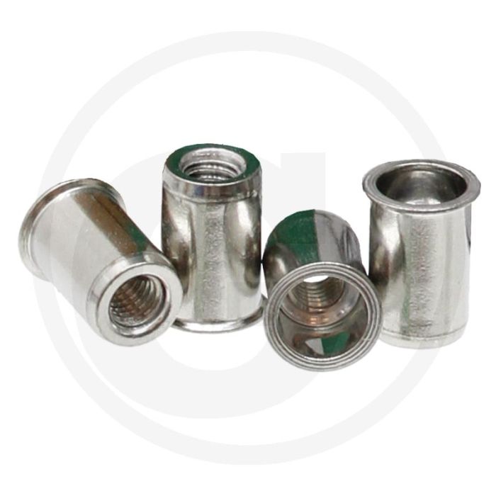 VPE500 blindnietmoeren met verz. kop M4, klembereik 0,5–3,0 mm, lengte 10,5 mm