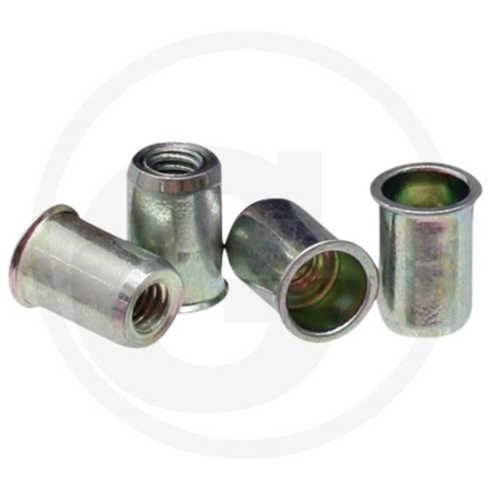 VPE500 blindnietmoeren met verz. kop M6 – klembereik 0,5-3,0 mm, Ø dk 9 mm