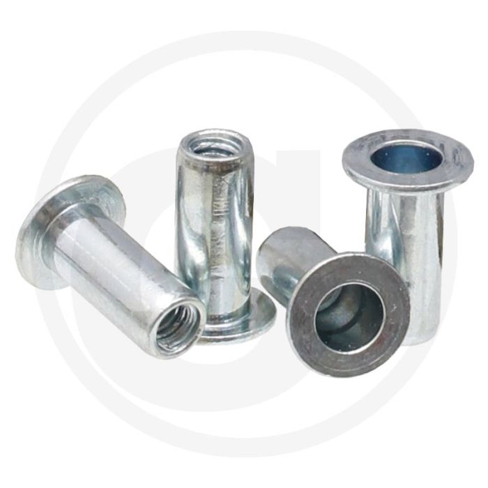 VPE500 blindnietmoeren met pl. kop M6 – klembereik 0,5–6,0 mm, lengte 17,5 mm