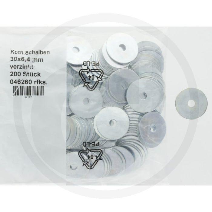 VPE200 carrosserieringen DIN88104 verzinkt staal 6,4x30x1,5 mm